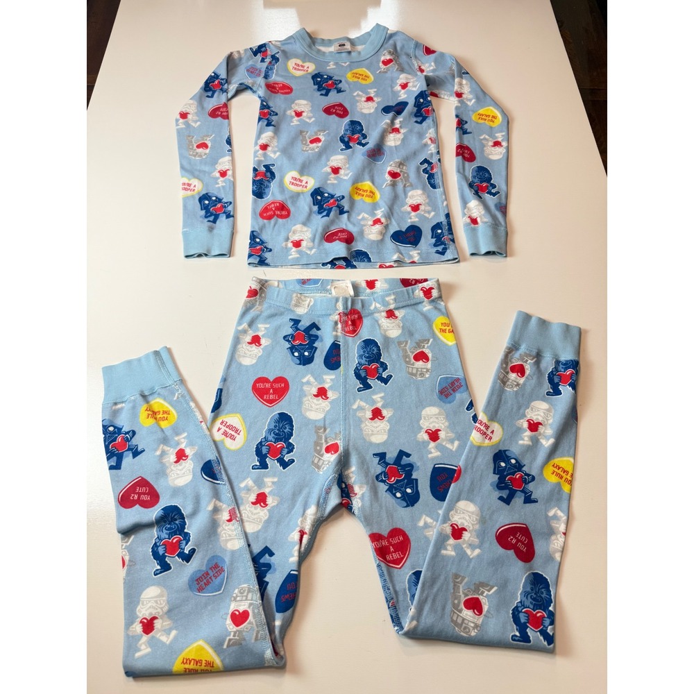 Hanna Anderson Starwars Collection Boys Kids Pajama Set 100% Organic Cotton sz 8